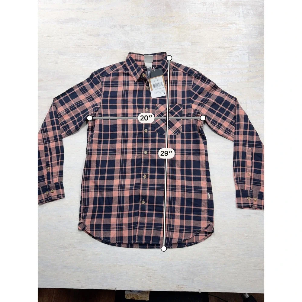 The North Face Shirt Hayden Pass 2.0 Plaid Flannel Pink Navy Mens Size S NWT